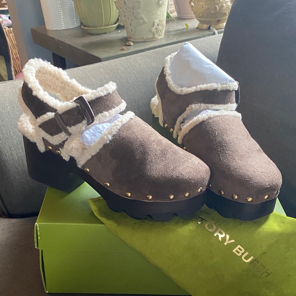 Tory Burch Nib Shearling Clog